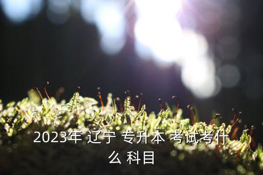 2023年 遼寧 專升本 考試考什么 科目