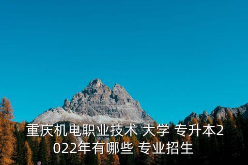  重慶機電職業(yè)技術 大學 專升本2022年有哪些 專業(yè)招生