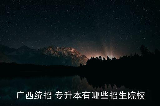  廣西統(tǒng)招 專升本有哪些招生院校