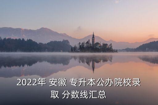 2022年 安徽 專升本公辦院校錄取 分數(shù)線匯總