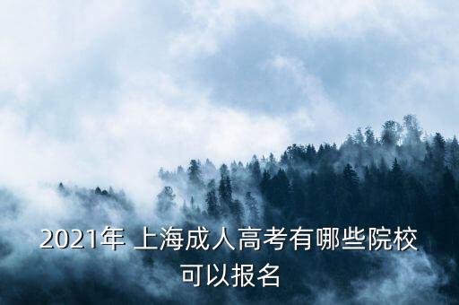 2021年 上海成人高考有哪些院校可以報(bào)名