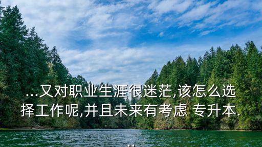 ...又對職業(yè)生涯很迷茫,該怎么選擇工作呢,并且未來有考慮 專升本...