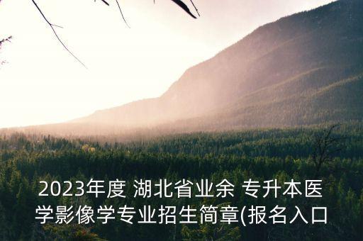 2023年度 湖北省業(yè)余 專升本醫(yī)學(xué)影像學(xué)專業(yè)招生簡(jiǎn)章(報(bào)名入口