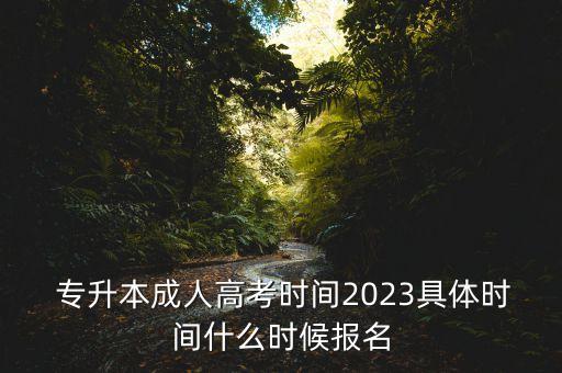  專升本成人高考時間2023具體時間什么時候報名