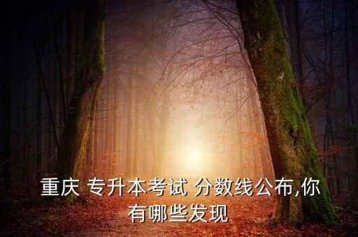  重慶 專升本考試 分數(shù)線公布,你有哪些發(fā)現(xiàn)