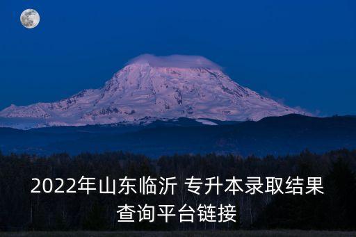 2022年山東臨沂 專升本錄取結(jié)果查詢平臺鏈接