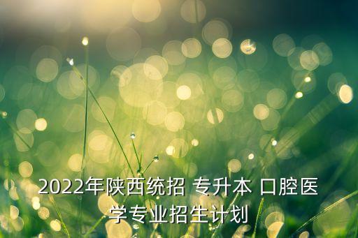 2022年陜西統(tǒng)招 專(zhuān)升本 口腔醫(yī)學(xué)專(zhuān)業(yè)招生計(jì)劃