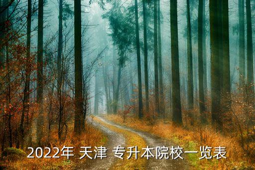 2022年 天津 專升本院校一覽表