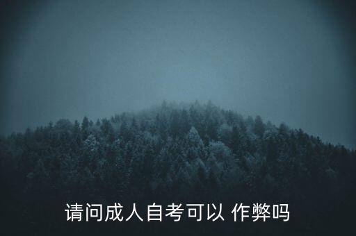 請問成人自考可以 作弊嗎