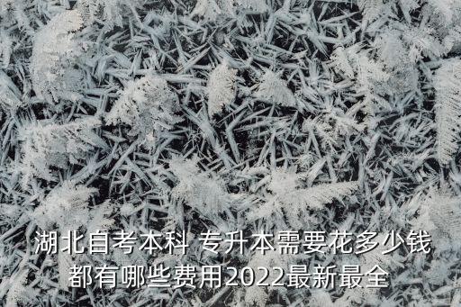  湖北自考本科 專升本需要花多少錢都有哪些費用2022最新最全