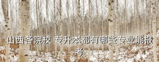 山西各院校 專升本都有哪些專業(yè)能報(bào)考