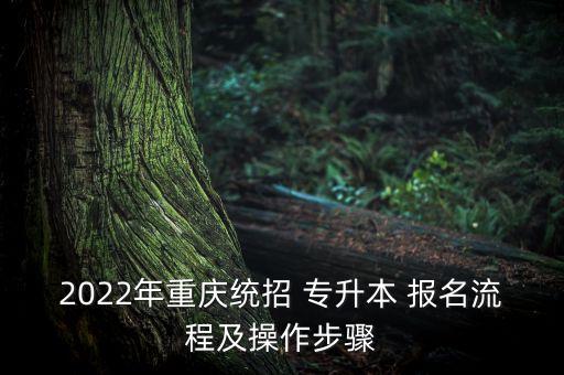 2022年重慶統(tǒng)招 專升本 報名流程及操作步驟