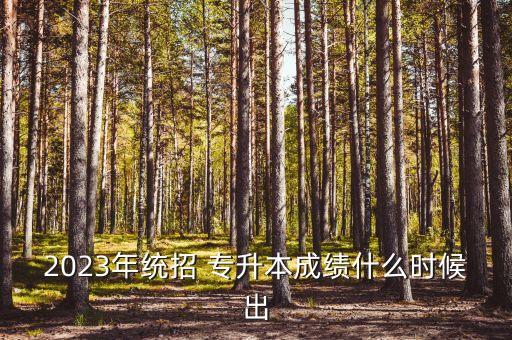 2023年統(tǒng)招 專升本成績(jī)什么時(shí)候出