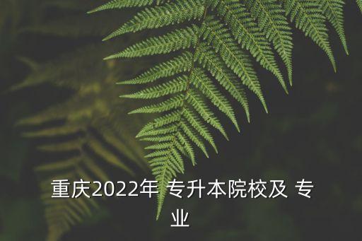  重慶2022年 專升本院校及 專業(yè)