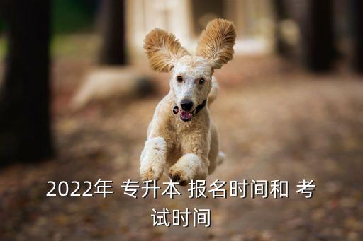 2022年 專升本 報名時間和 考試時間