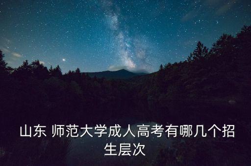  山東 師范大學成人高考有哪幾個招生層次