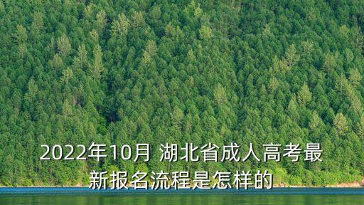 2022年10月 湖北省成人高考最新報名流程是怎樣的