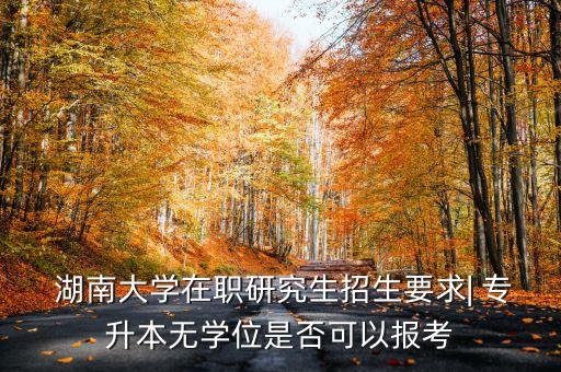  湖南大學(xué)在職研究生招生要求| 專升本無學(xué)位是否可以報考