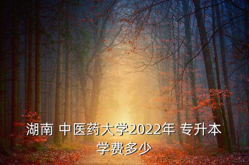 湖南 中醫(yī)藥大學2022年 專升本學費多少