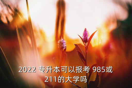 2022 專升本可以報考 985或211的大學(xué)嗎