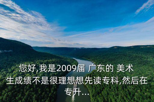 您好,我是2009屆 廣東的 美術(shù)生成績不是很理想想先讀?？?然后在專升...