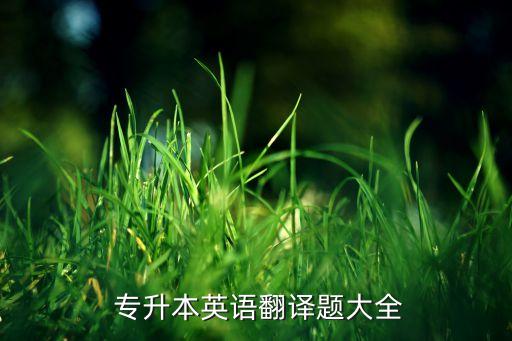  專升本英語(yǔ)翻譯題大全