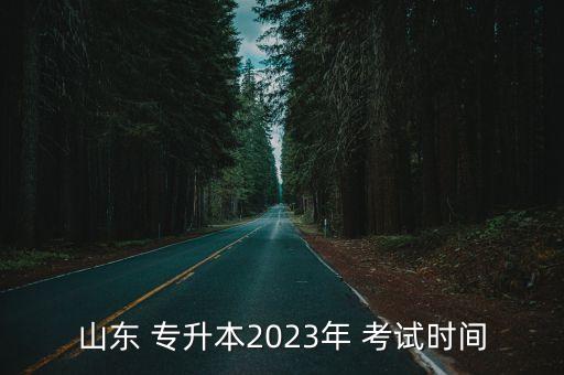 山東 專升本2023年 考試時間