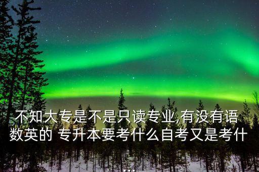 不知大專是不是只讀專業(yè),有沒有語 數(shù)英的 專升本要考什么自考又是考什...