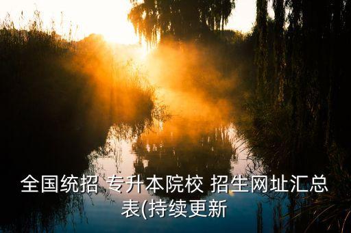 全國統(tǒng)招 專升本院校 招生網(wǎng)址匯總表(持續(xù)更新