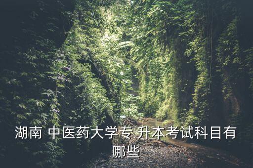 湖南 中醫(yī)藥大學(xué)專 升本考試科目有哪些