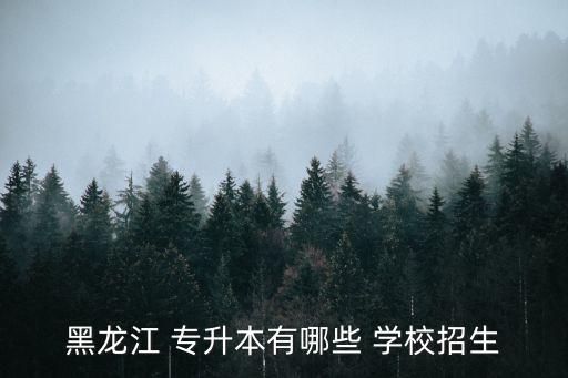 黑龍江 專升本有哪些 學(xué)校招生