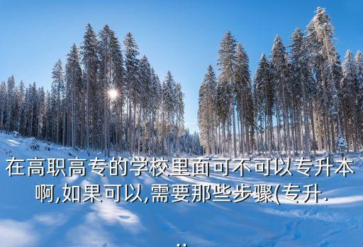 在高職高專的學校里面可不可以專升本啊,如果可以,需要那些步驟(專升...