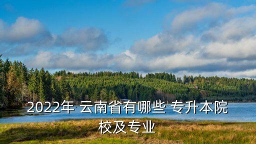 2022年 云南省有哪些 專升本院校及專業(yè)