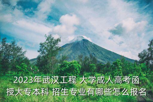 2023年武漢工程 大學(xué)成人高考函授大專本科 招生專業(yè)有哪些怎么報(bào)名