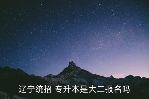 遼寧統(tǒng)招 專升本是大二報(bào)名嗎