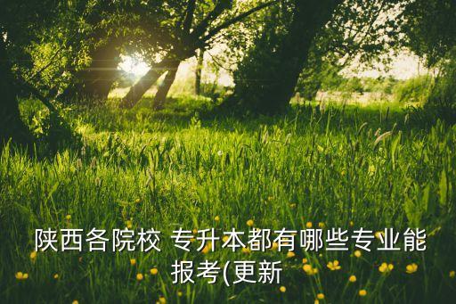  陜西各院校 專升本都有哪些專業(yè)能報考(更新