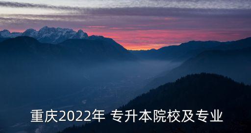  重慶2022年 專升本院校及專業(yè)