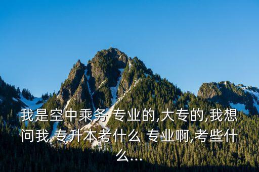 我是空中乘務(wù) 專業(yè)的,大專的,我想問我 專升本考什么 專業(yè)啊,考些什么...