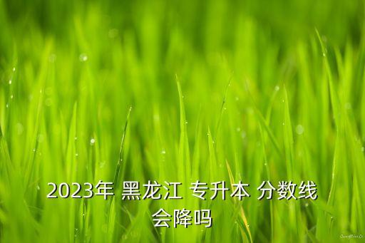 2023年 黑龍江 專升本 分數(shù)線會降嗎