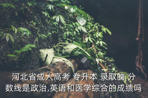 河北省成人高考 專升本 錄取的 分?jǐn)?shù)線是政治,英語和醫(yī)學(xué)綜合的成績嗎