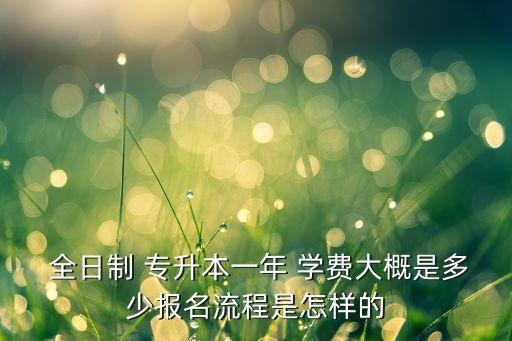  全日制 專升本一年 學(xué)費(fèi)大概是多少報名流程是怎樣的