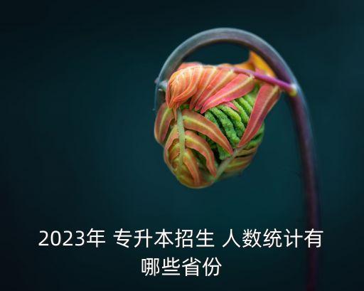 2023年 專升本招生 人數(shù)統(tǒng)計(jì)有哪些省份