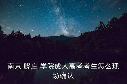 南京 曉莊 學(xué)院成人高考考生怎么現(xiàn)場確認