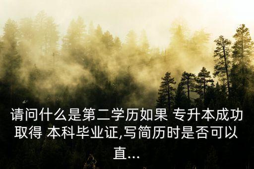 請(qǐng)問(wèn)什么是第二學(xué)歷如果 專升本成功取得 本科畢業(yè)證,寫簡(jiǎn)歷時(shí)是否可以直...