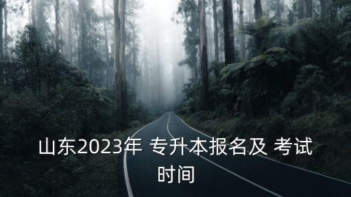 山東2023年 專升本報名及 考試時間