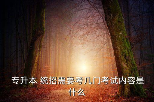  專升本 統(tǒng)招需要考幾門考試內(nèi)容是什么