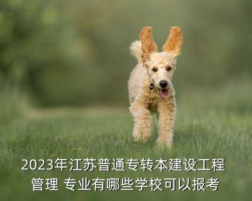 2023年江蘇普通專轉(zhuǎn)本建設(shè)工程 管理 專業(yè)有哪些學(xué)?？梢詧?bào)考