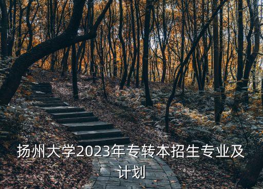 揚州大學2023年專轉(zhuǎn)本招生專業(yè)及計劃